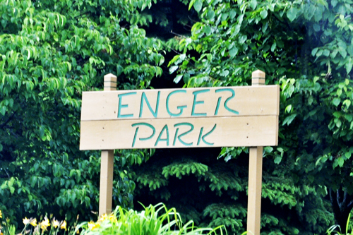 sign: Enger Park in Duluth MN